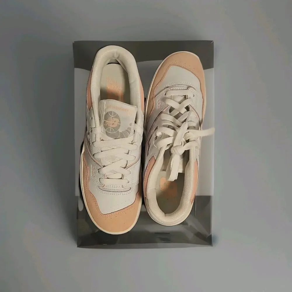 New Balance Girls White Pink Lace-Up Sneakers UK 5 EU 38 US 5.5